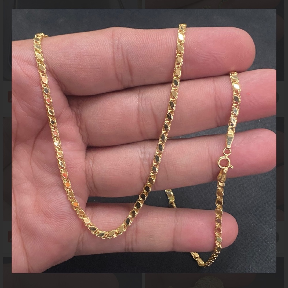 18 KARAT REAL GOLD DAMASCUS CHAIN 26 ICHES